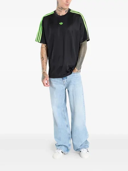 Бягане тениска Adidas с леопардов принт от джърси черно