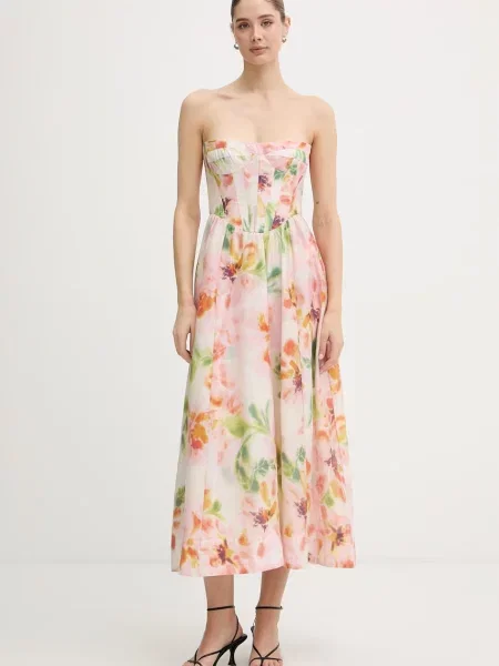 Bardot sukienka letnia z lyocellem zielona