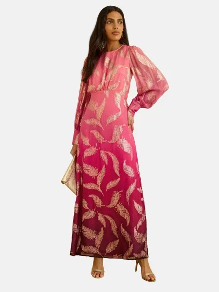 Love & roses Rochie auriu magenta roz