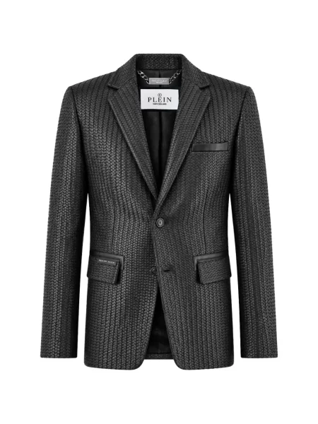 Sacou Philipp Plein din piele negru