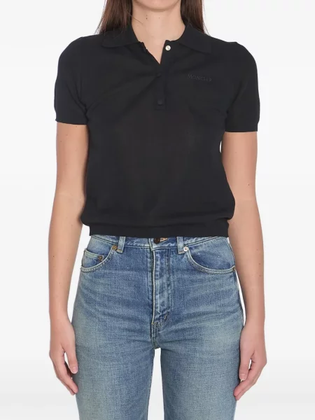 Top Moncler cu broderie negru