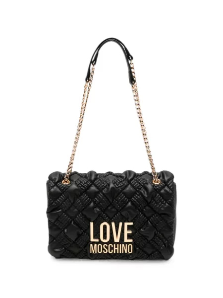 Matlasat geantă Love Moschino cu autograf negru