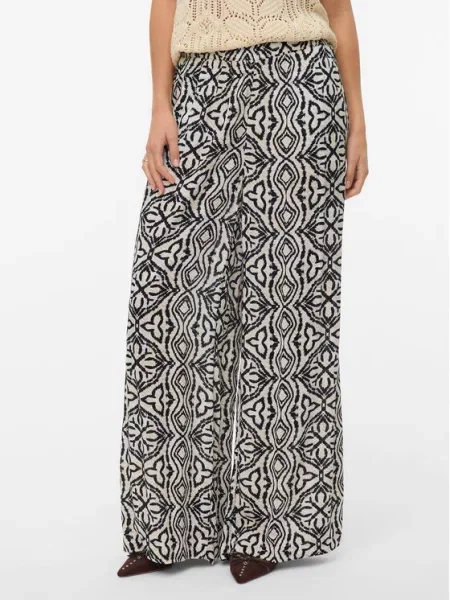 Vero Moda Pantaloni din Menny Bej Wide Leg negru