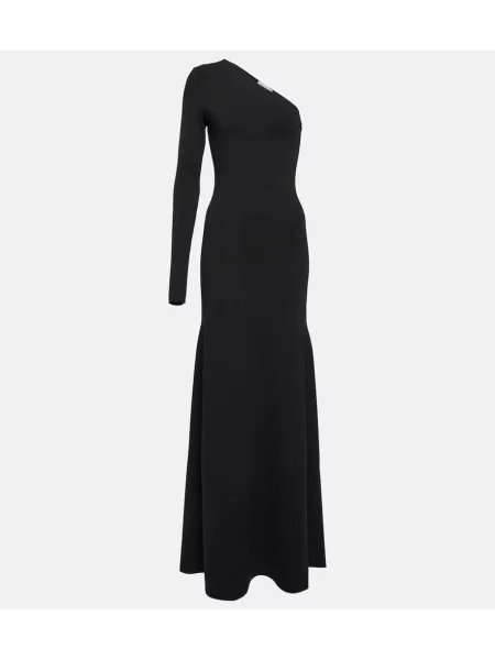 Rochie maxi Victoria Beckham tricotate cu un umăr gol de costum negru