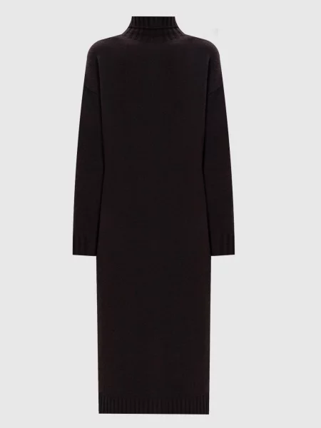 Шерстяное платье миди Max Mara коричневое