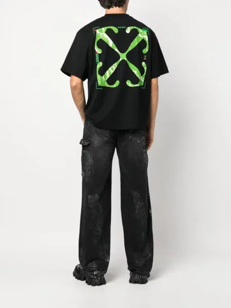 Siuvinėtas marškinėliai Off-white balta