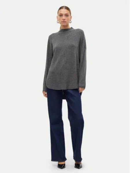 VERO MODA Svetr Plaza tmavě šedá