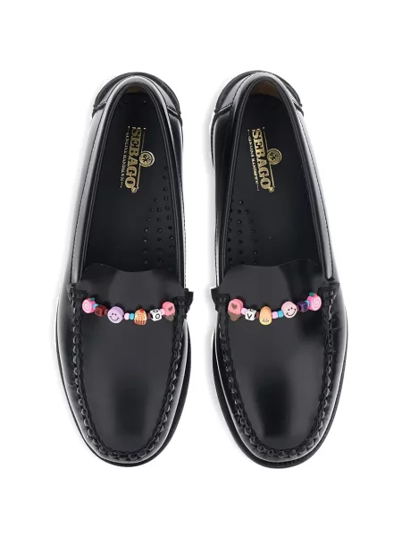 Loafers Sebago s korálky černé