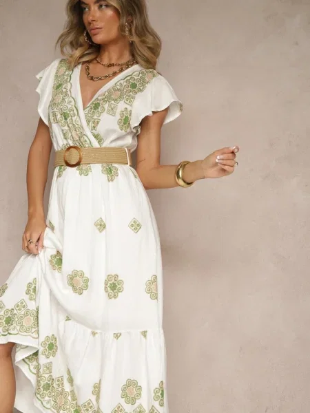 Rochie Nilorelle Verde alb