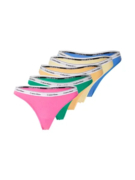 Calvin Klein Underwear Tangá modrá / žltá / limetová / svetlooranžová / svetloružová zelená