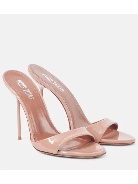 Usnjene lakirane mules Paris Texas roza
