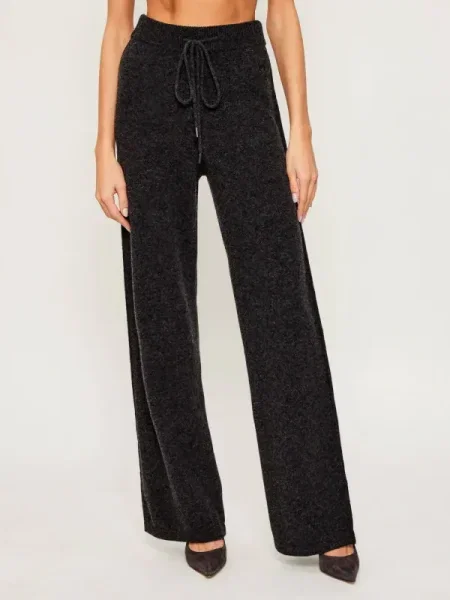 Marella SPORT De lână pantaloni de tricot ELMETTO | Relaxed fit gri