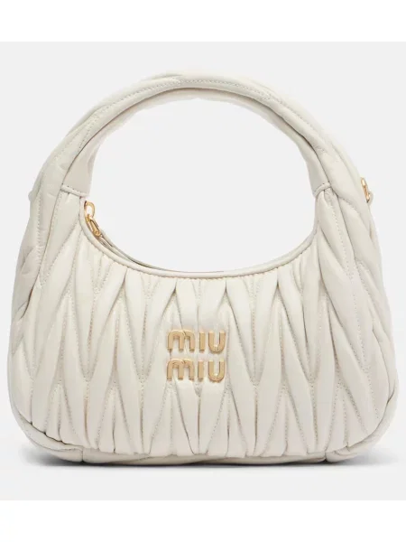 Geanta de piele Miu Miu din piele alb