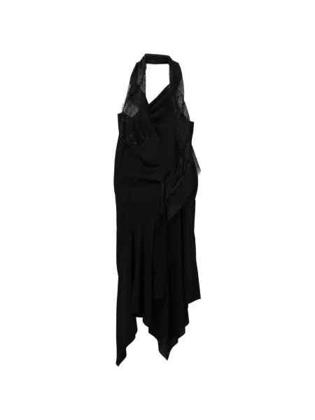 Sukienka midi Junya Watanabe asymetryczna koronkowa czarna