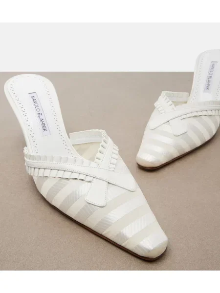 Mulės Manolo Blahnik organza balta
