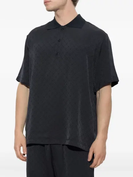Tricou polo Casablanca din jacard albastru