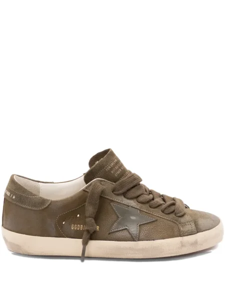 Sneakerși Golden Goose cu șireturi din dantelă verde