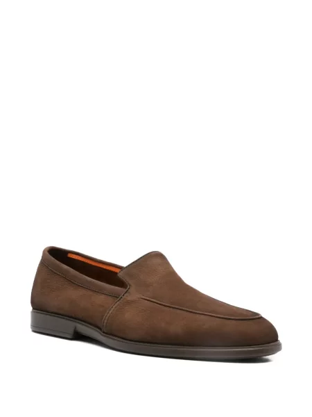 Pantofi loafer Santoni din piele maro