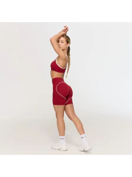 Szorty fitness z wysokim stanem Varsity czerwone