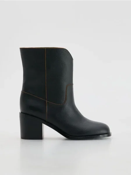 Кожаные ботинки Reserved черные