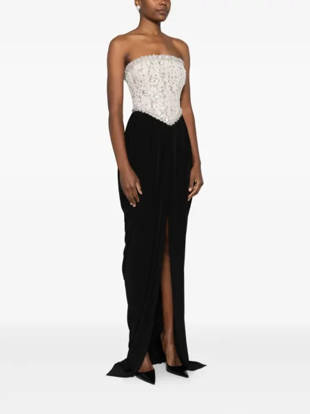 Rochie Nissa din dantelă de costum negru