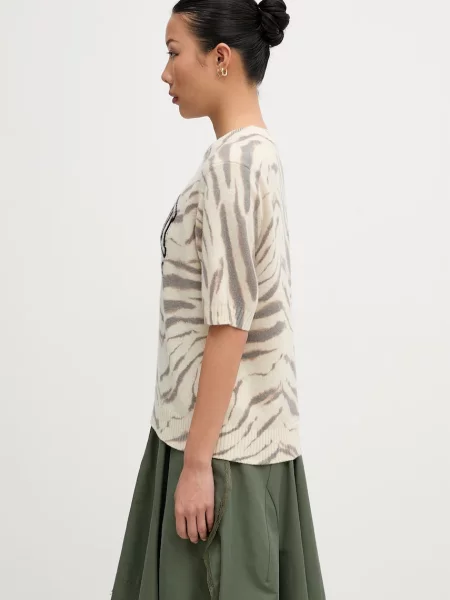 GANNI T-shirt z wełną