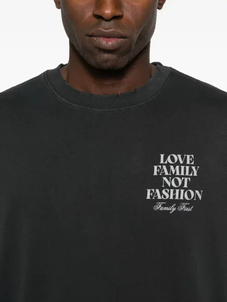 Tricou Family First cu imagine gri