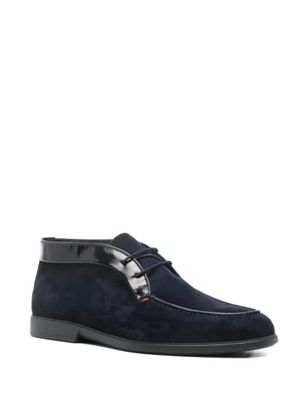 Botine Santoni cu șireturi din dantelă albastru