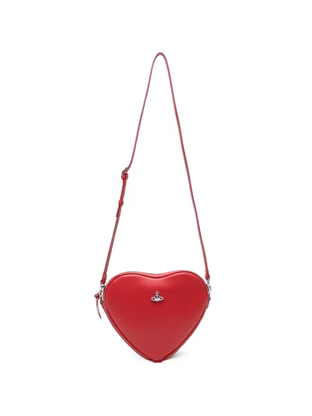 Geanta crossbody Vivienne Westwood cu motiv cu inimi roșu