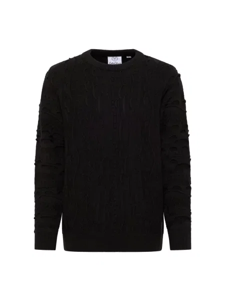 Dzianinowy sweter Carlo Colucci czarny
