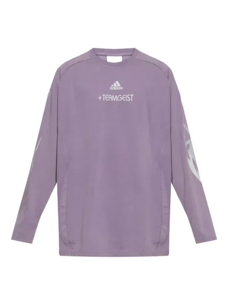 Tricou Adidas din piele de căprioară cu model floral lung maro