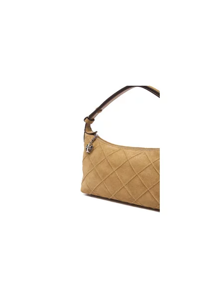 Kabelka Tory Burch Fleming Suede Pochette Krémová béžová