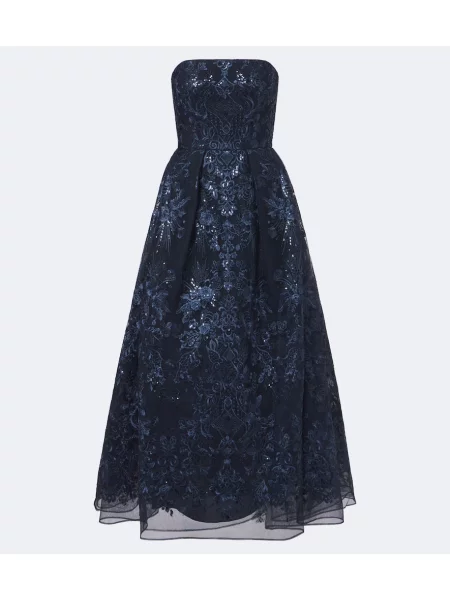 Krajkové šaty Elie Saab modré