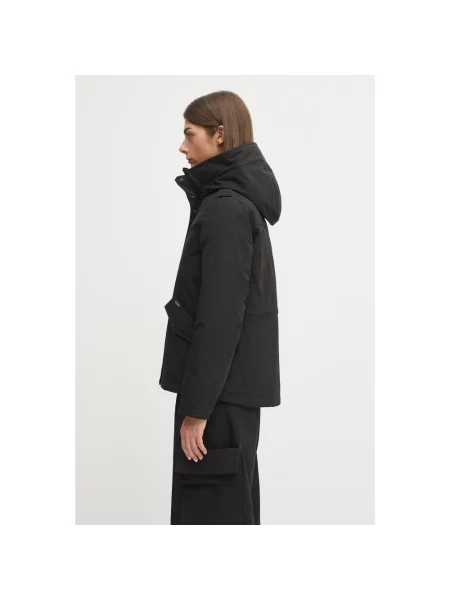 Kurtka puchowa Woolrich z kapturem czarna