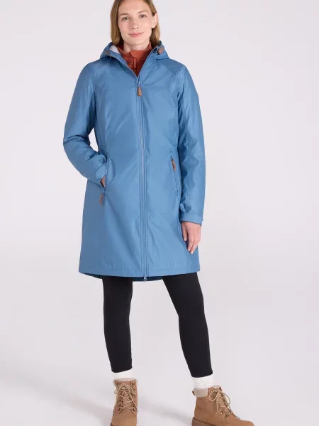 Iona długa kurtka softshell z podszewką Borg Blue niebieska