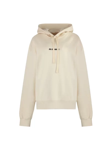 Bluza z kapturem Jil Sander z kapturem beżowa