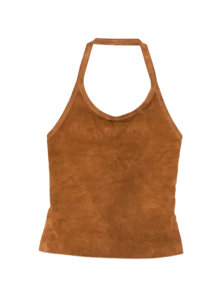 Top Stouls cu gât halter maro