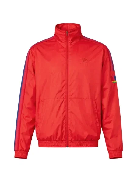 Prugaste kratke hlače Adidas s autogramom crvena