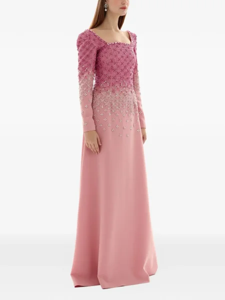 Rochie Dina Melwani de cristal roz