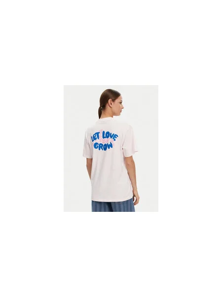 HUGO Póló Vintage Tee Relaxed Fit rózsaszín