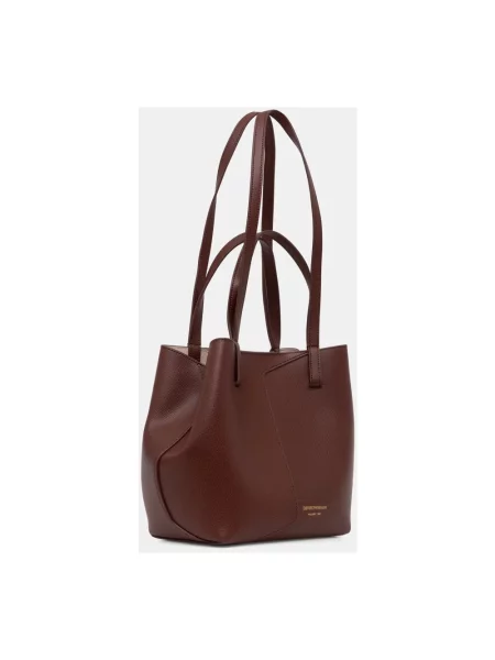 Emporio Armani torebka shopper skórzana brązowa