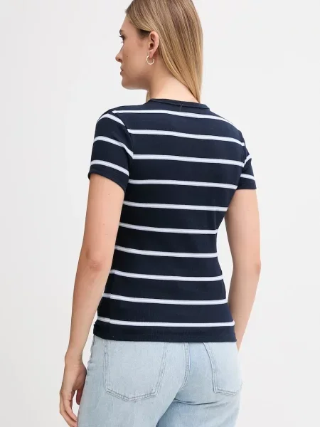 Tommy Jeans osnovna kratka majica z elastanom modra