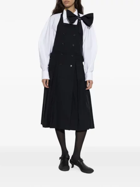 Rochie midi Noir Kei Ninomiya cu funde negru