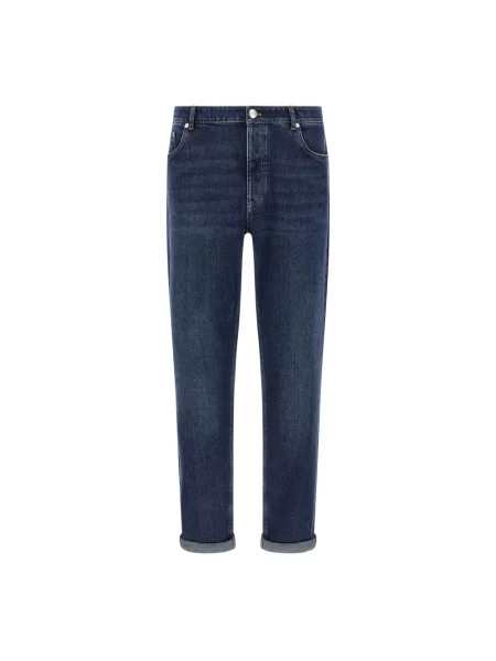Jeansy Brunello Cucinelli z 5 kieszeniami niebieskie