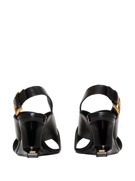 Sandale Balmain din piele cu pană negru