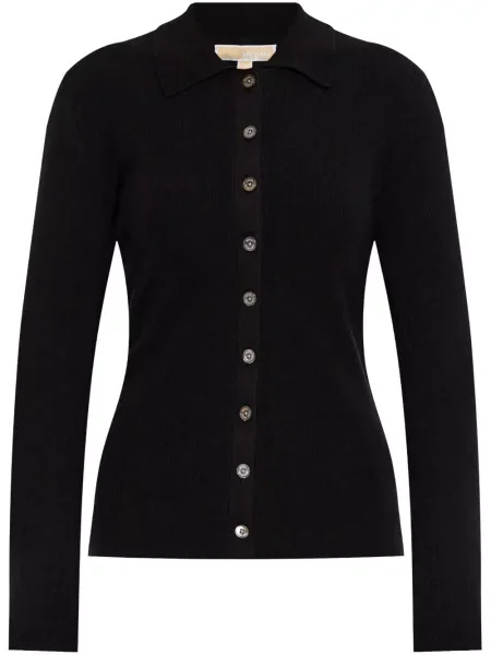 Hanorac cu glugă Michael Michael Kors biker cu imagine tricotate negru