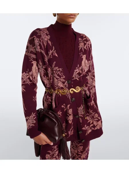Cardigan Etro de lână cu model floral
