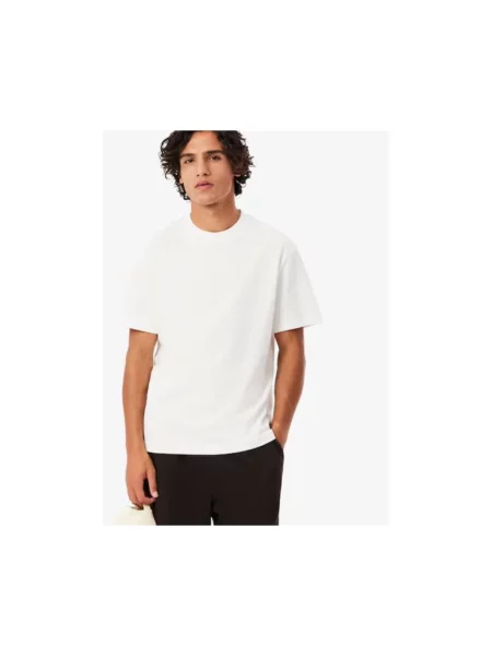 T-shirt o kroju regular fit z czystej bawełny Lacoste biała