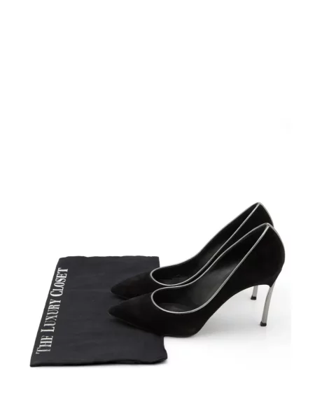 Pantofi cu toc Casadei din piele de căprioară negru
