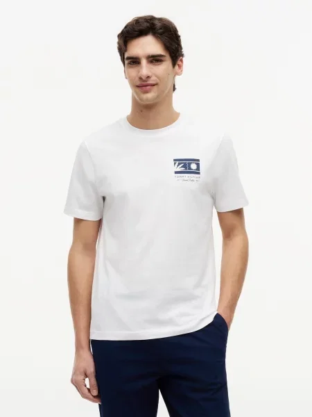 TOMMY HILFIGER Tricou bleumarin alb